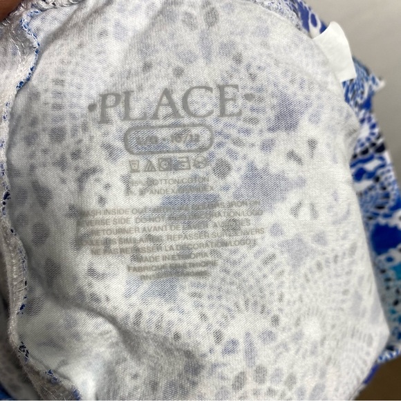 Children’s Place Girl’s Kaleidoscope Print Blue & White Bicycle Shorts - Picture 5 of 5